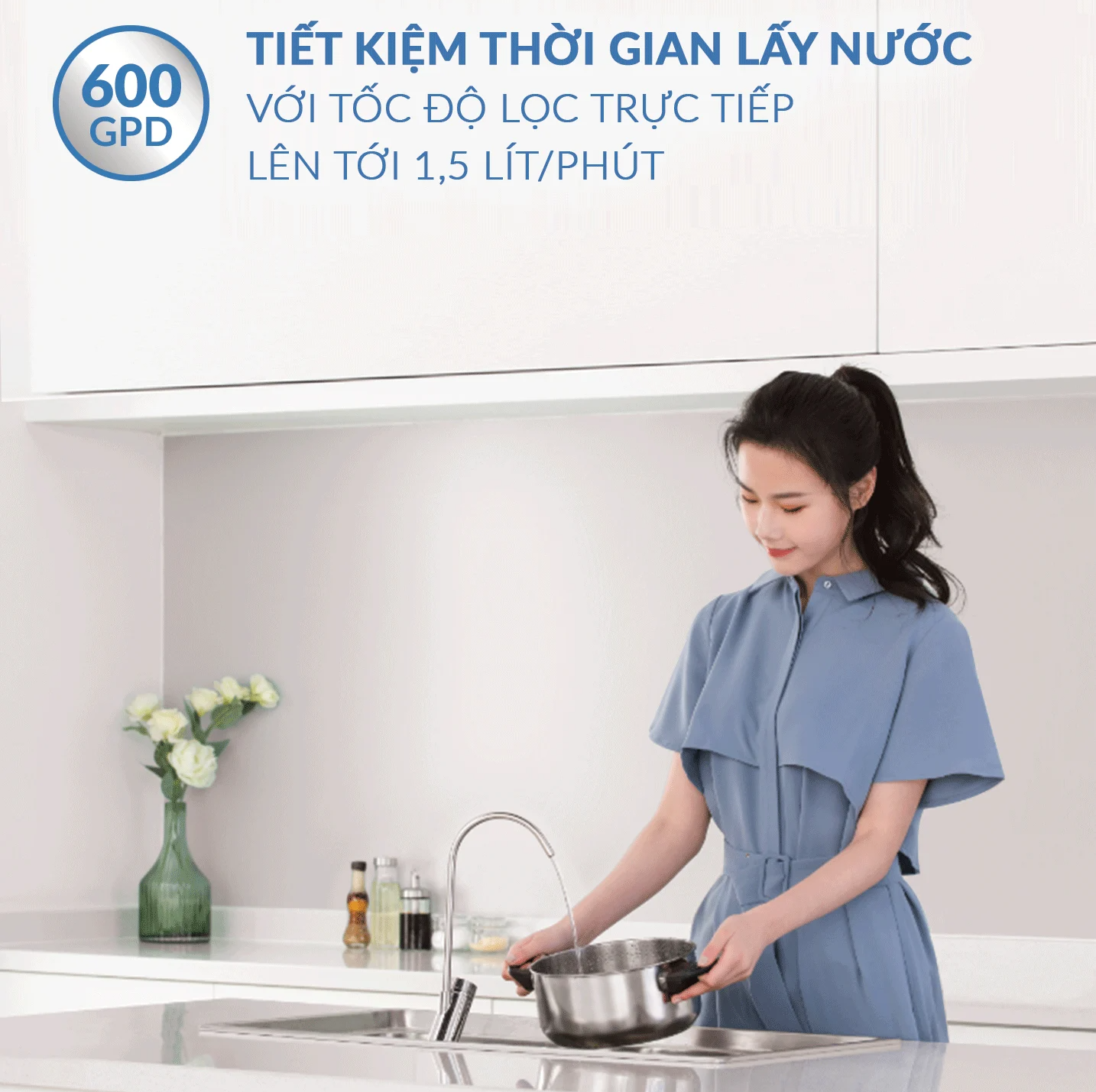 Công suất lọc mạnh mẽ và hệ thống lõi lọc In-line
